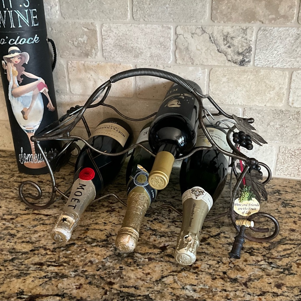 Countertop Wine Rack Wrought Iron